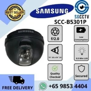 WISENET Samsung Dome Camera SCC-B5301P Super HAD CCD 480TVL Sensor Home Office Shop Factory CCTV Camera Repair Replace Upgrade CCTV Security System DC12V