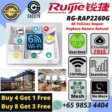 Ruijie Gigabit PoE Router RG-EG210G-P 10-Port Gigabit Cloud Managed Dual Cores SFP Port Behavior Management Best POE Router Singapore