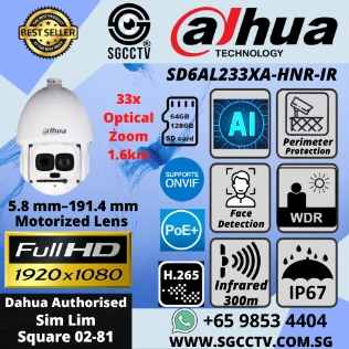 Dahua PTZ Camera SD49225GB-HNR DH-SD49225T-HN Network Camera 2MP H.265+ ONVIF 25x Starlight IR AI PTZ 360 Pan Tilt Zoom Outdoor IP66 IR 100m Perimeter Face detection