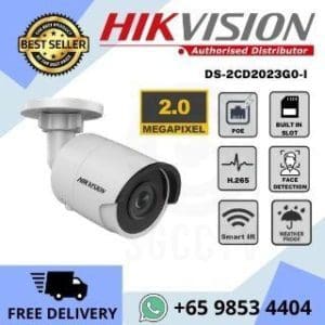 Hikvision POE Bullet Camera DS-2CD2023G0-I 2MP 1080P Full HD Power Over Ethernet SD Card Weatherproof IP67 Hik-connect ivms4200 Long Range Infrared IR 30m
