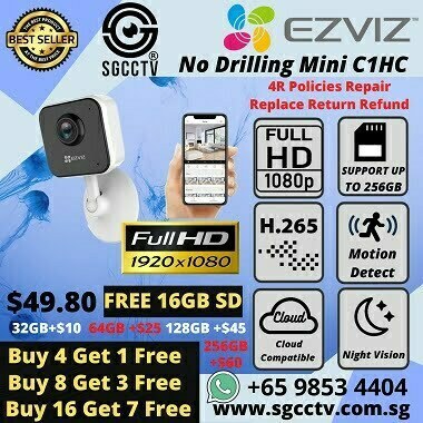 WIFI IP CAMERA C1HC EZVIZ MINI WIRELESS IP CAMERA NO DRILLING SD CARD CLOUD STORAGE SUPER WIDE ANGLE FULL HD 1080P
