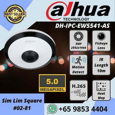 CCTV Camera DAHUA DH-IPC-EW5541-AS IP POE Network Fisheye Camera Super Wide Angle 5MP H.265 360 degree