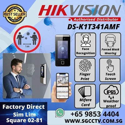 HIKVISION Facial Recognition DS-K1T341AMF DS-K1T341CMF Face Access Fingerprint RFID Mask Wearing Detect 2 way Audio Video Intercom Mobile APP Open Door IP65