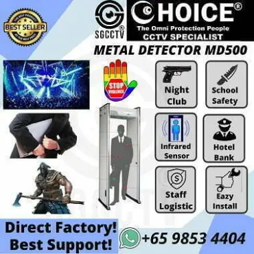 Metal Detector Gate MD500 Hidden Weapon Knife Axe Arms Use-in Prison Airport Immigration School Night Club Bank Security Entrance Security System SGCCTV Repair