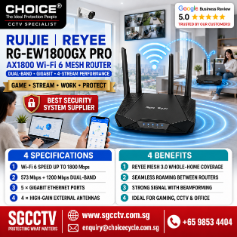 RUIJIE Wi-Fi 6 Dual-band Gigabit RG-EW1800GX PRO 1800Mย True Mesh Wireless Router 4-stream Gaming Router Best Price Best Performance Security system supplier