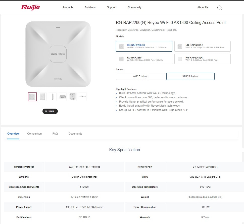 Ruijie Access Point RG-RAP2260 Access Points Singapore Access Point vs Router Networking & WiFi Best Wi-Fi 6 Access Points Huawei TP-link D-Link WAP