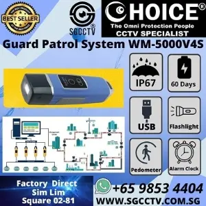 Guard Tour Reader WM-5000V4S Flashlight Security Guard Tour System Drive-free magnetic USB IP67 Various States Clearly Visible Guard Tour System