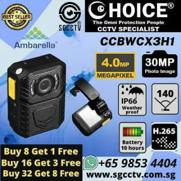 Body Worn Camera CCBWCX3H1 Police Body Worn Camera Affordable Durable Body Cameras 30MP Photo H.265 IP66 Weatherproof Wide Angle Night Vision