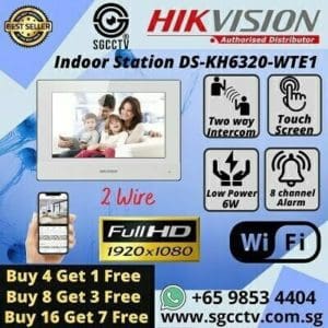 HIKVISION IP INTERCOM DS-KH6320-WTE1 Video Intercom Indoor Station H.265 Full HD 1080P Unlock On Mobile APP IP65 Weatherproof Night Vision