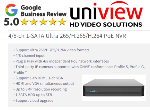 UNV UNIVIEW NVR-108E-P8 NVR-104E-P4 Repair Replace CCTV NVR Mobile APP Uniarch CCTV Camera Package Security Camera Installation