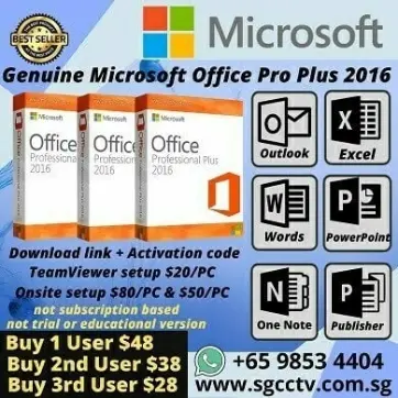 Microsoft Office 2016 Professional Plus - 1 User / 1 Device Words Excel PowerPoint Genuine Legit Full Retail Version