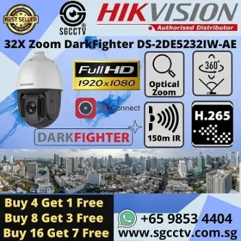 Hikvision 32X-Zoom DarkFighter DS-2DE5232IW-AE 2MP 1080P Full HD Optical Zoom 32x Excellent Low-Light Performance Hik-Connect iVMS4500 CCTV Camera Repair