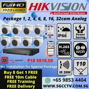 CCTV Systems 8-Camera Package Hikvision Dahua CCTV Singapore DIY Package Full HD Camera Repair & Replace Best Price Most Competitive Home Security Office