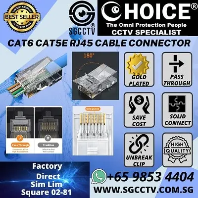 Ethernet Network Cable Connectors RJ45 CAT6 Pass-Through Connectors 15μ Gold Plated 8P8C Modular Ethernet Network Cable Plug End for Cat6 Cat5e Cheap Price
