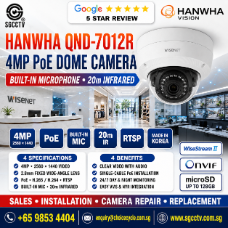 WISENET 4MP CCTV DOME QND-7012R South Korea Samsung HANWHA Techwin Military Sensitive Office Home Mall Government Agency China CCTV Camera Security System