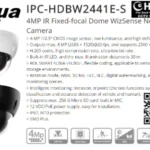 DAHUA CCTV DOME 4MP DH-IPC-DHBW2441E-S Built-in Mic 256GB Storage H.265 IP67 Weatherproof Artificial Intelligence Intrusion Tripwire DMSS Smart PSS SDK API