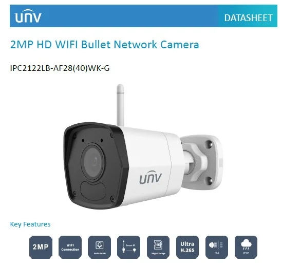 UNV IP CAMERA WIFI BULLET IPC2122LB-AF28 UNIVIEW 2MP MIC H.265 SD Slot IP67 Outdoor Weatherproof CCTV Camera Installation Repair Replace CCTV Store Sim Lim SQ
