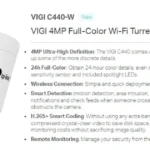 TP-Link 4MP WIFI DOME Camera VIGI-C440-W Full-Color 2-WAY-AUDIO Network IPC Home Security Office Surveillance Retail Stores Security Cameras Installation