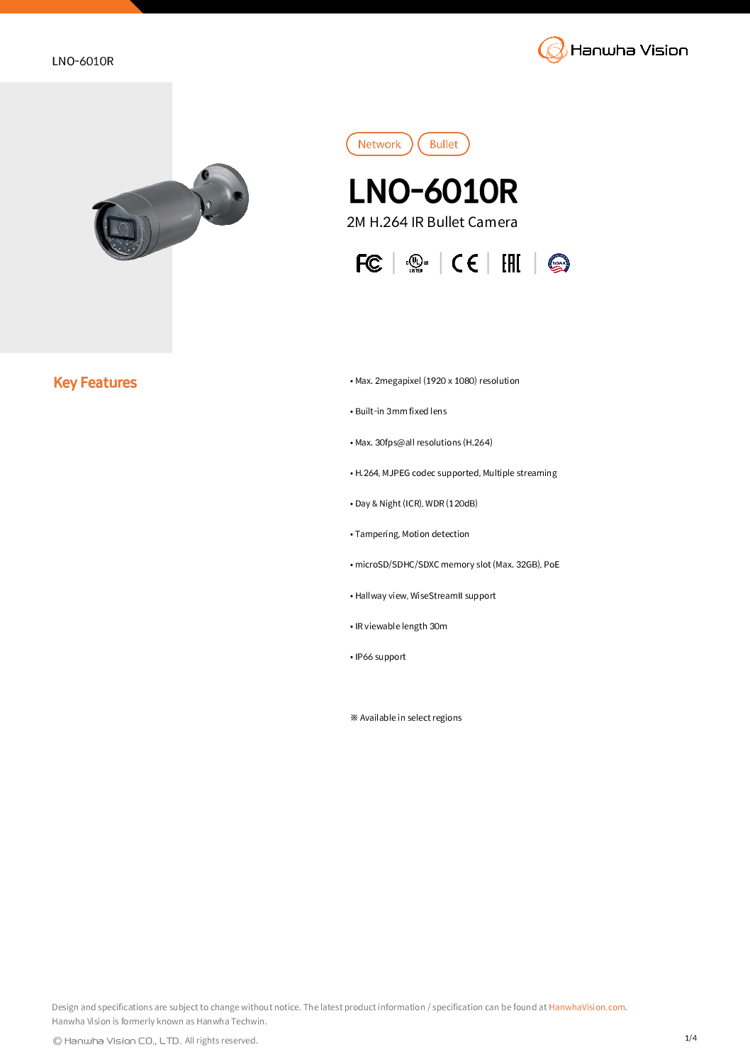 Wisenet LNO-6010R 6020R LND-6010R DOME HANWHA KOREA 2MP POE IR Bullet Camera Motion WISENET CCTV Camera Repair Singapore 6 Wisenet LNO-6010R 6020R LND-6010R DOME HANWHA KOREA 2MP POE IR Bullet Camera Motion WISENET CCTV Camera Repair Singapore - Image 6