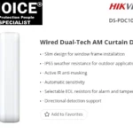 HIKVISION Wired Dual-Tech AM Curtain Detector DS-PDC10DM-VG3 Adjustable Sensitivity LED Indicator Wide Detection Range Adjustable Mounting Bracket Remote Configuration Wireless Security Alarm Home Alarm System