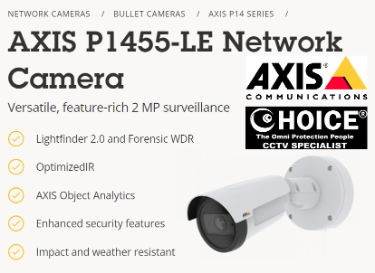 AXIS CCTV Camera Bullet P1455-LE 2MP 1080P Forensic WDR Lightfinder CCTV Store Security System Singapore AXIS Camera Repair Replace