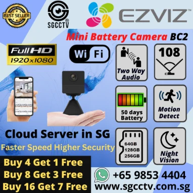 EZVIZ BATTERY HIDDEN CAMERA CB2 NO DRILLING MAGNETIC BASE 512GB 2-Way Audio CLOUD STORAGE 100deg AES-128 Hidden Spy Battery Camera Hidden Surveillance Cameras
