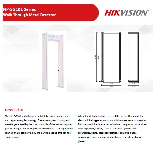 HIKVISION WALK-THROUGH METAL DETECTOR NP-SG101 How do Metal Detect Gate work Transport Stations Public Scanner Embassies Airports Terminals Security Screening
