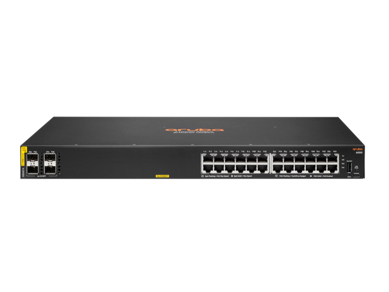 HPE Aruba Networking CX 6000 24G Class4 PoE 4SFP 370W Switch