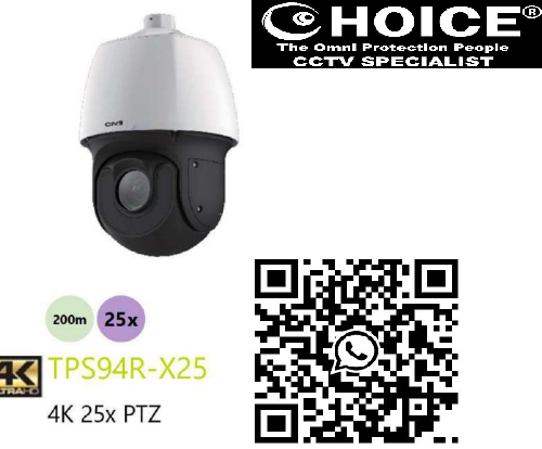 CNB KOREA 4K25X PTZ TPS94RX25 4K Ultra HD Resolution IP66 Weatherproof Rating 3D Digital Noise Reduction SGCCTV SECURITY PACKAGE CCTV Camera Installation Singapore