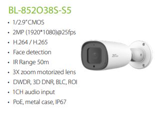 ZKTECO Lite Series IP Camera BL-852O38S-S5 High Definition Video Quality IP Camera Technology Day/Night Functionality Varifocal Lens SGCCTV SECURITY PACKAGE CCTV Camera Installation Singapore