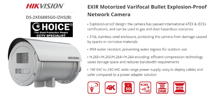 HIKVISION Explosion-Proof DS-2XE6885G0-IZHS Security system supplier Security system installation CCTV Security Camera Singapore