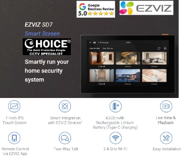 EZVIZ VIDEO DOORPHONE SD7 Rechargeable Lithium Battery 2K LEN 2.4GHZ 512GB SD 2-Way Audio CLOUD BEST Seller Video Intercom