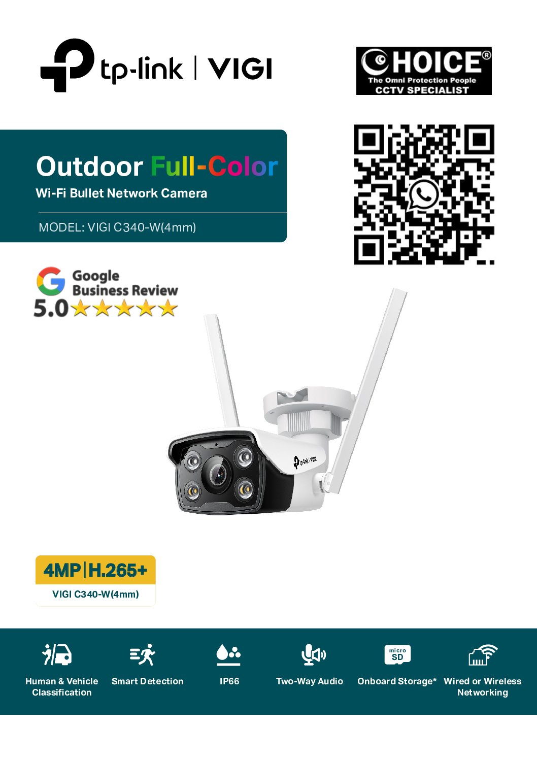 TP-LINK 4MP WIFI Bullet C340-W Full-Color IP66 Outdoor Network IPC Home Security Office Surveillance Retail Security Cameras Installation 5 TP-LINK 4MP WIFI Bullet C340-W Full-Color IP66 Outdoor Network IPC Home Security Office Surveillance Retail Security Cameras Installation - Image 5