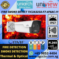 UNV FIRE SMOKE DETECT CAMERA TIC2A32SA-F7-4F6AC-I1 UNIVIEW Thermal Optical Bullet Dual-spectrum Fire Shield POE IP67 512GB