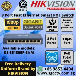 HIKVISION SWITCH POE 8-Port DS-3E1309P-EI 300meter PoE Transmission CCTV CAMERA SWITCH SINGAPORE POE Switch Repair Replace