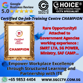 CHOICECYCLE SGCCTV awarded COJTC Champion Certified On-the-Job OJT Training Centre Quality Workplace Singapore Work Study Diploma