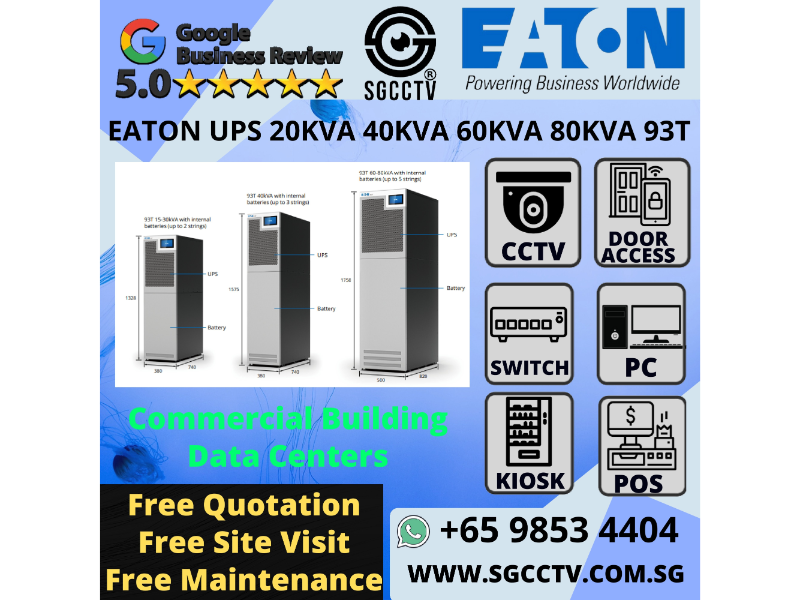 EATON Uninterrupted POWER SUPPLY 20KVA 93T Monolithic UPS Three Phase Online Backup UPS Battery Replace SINGAPORE Data Centers