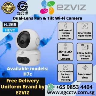 EZVIZ Dual-Lens 4MP WIFI Camera H7C Dual Band 2.4G 5G 512GB CLOUD 2-way audio Full Color Nigh Vision Home CCTV Cameras Singapore