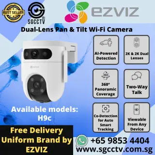 EZVIZ Dual-Lens Two 5MP Camera H9C AP Pairing 512GB CLOUD Two way audio Full Color Nigh Vision Home CCTV Cameras Singapore