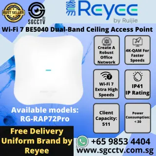 Reyee Ceiling Access Point RG-RAP72Pro WiFi 7 Dual-Band 5Gpbs NETWORK ACCESS POINT SINGAPORE Repair Replace NEW