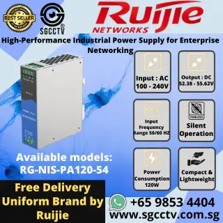 Ruijie Industrial Power Supply RG-NIS-PA120-54 Fanless Noiseless 54V 2.2A CCTV POWER SUPPLY SINGAPORE Repair Replace NEW