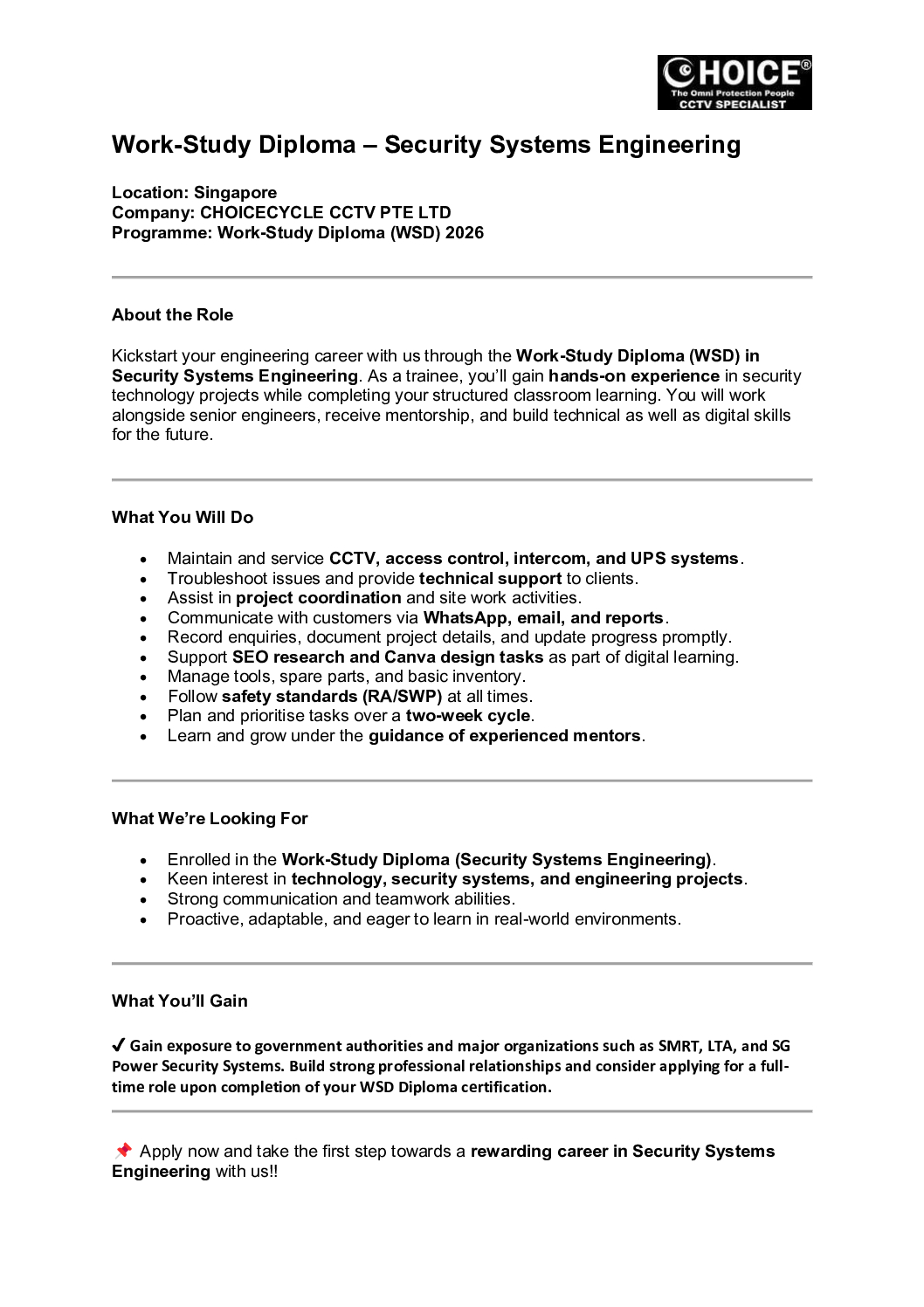 Job in Singapore for Malaysian ITE Work Study Diploma IT Electronic CCTV Camera Technician Project Quotation Security System Solution 8 Job in Singapore for Malaysian ITE Work Study Diploma IT Electronic CCTV Camera Technician Project Quotation Security System Solution - Image 8