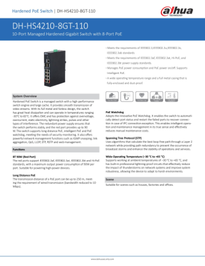 DAHUA INDUSTRIAL SWITCH HS4210-8GT-110 Din-Rail Switch DAHUA Security System Supplier CCTV CAMERA SINGAPORE Repair Upgrade 8 DAHUA INDUSTRIAL SWITCH HS4210-8GT-110 Din-Rail Switch DAHUA Security System Supplier CCTV CAMERA SINGAPORE Repair Upgrade