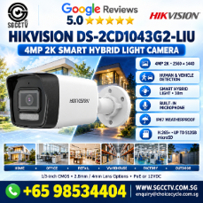 HIKVISION 4MP POE BULLET DS-2CD1043G2-LIU IP67 Microphone Security system Supplier CCTV Security Camera Singapore Repair Replace