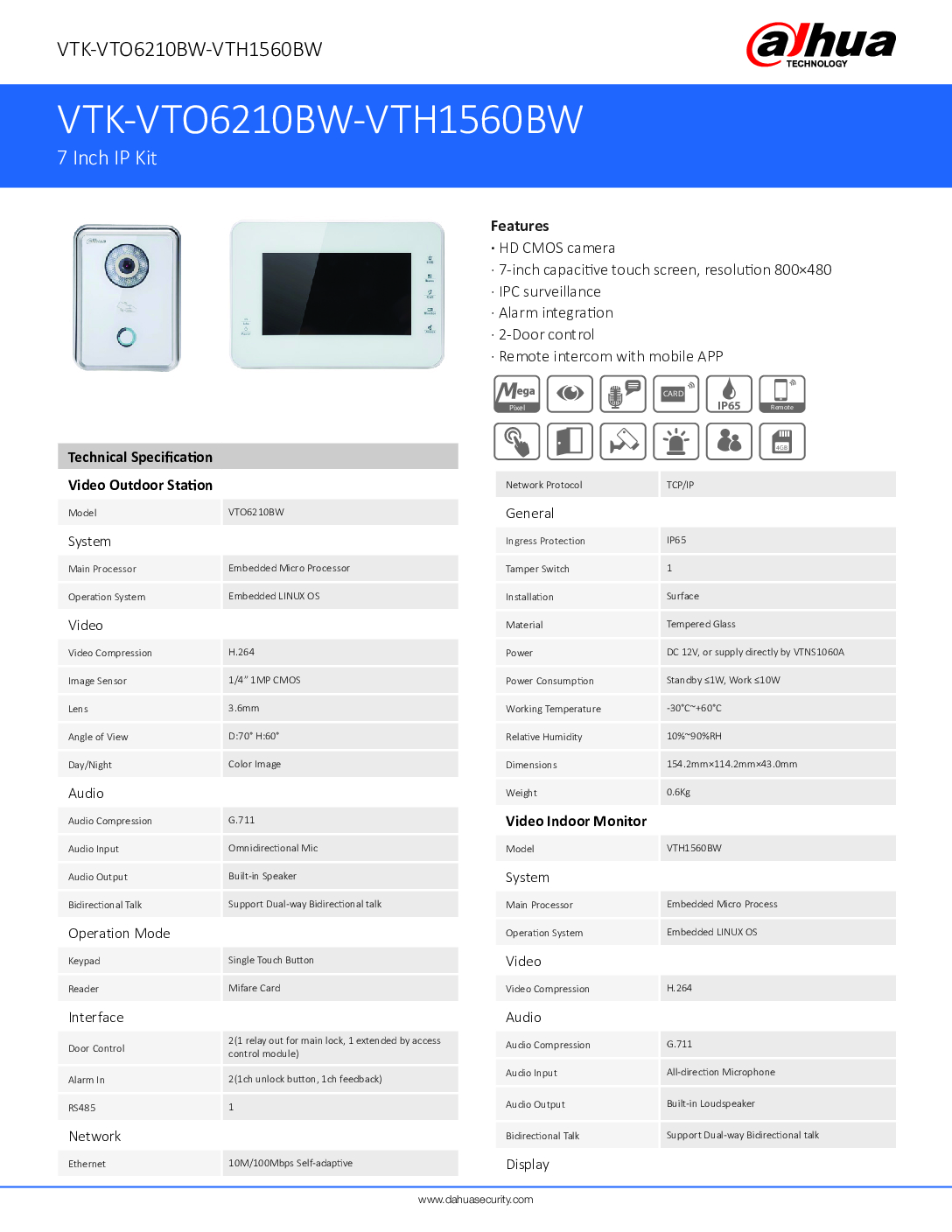 DAHUA INTERCOM VTK-VTO6210BW-VTH1560BW IP Video Intercom apartment video intercom system Video Intercom Installation Singapore 11 DAHUA INTERCOM VTK-VTO6210BW-VTH1560BW IP Video Intercom apartment video intercom system Video Intercom Installation Singapore - Image 11