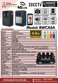 SGCCTV Body Worn Camera BWCX6A RTSP Real-Time Streaming Protocol 4G Sim Card Security Officer Police Video Evidence Security System 1 SGCCTV Body Worn Camera BWCX6A 4G Sim Card REAL TIME Security Officer Police Force Army Instructors Video Evidence Security System