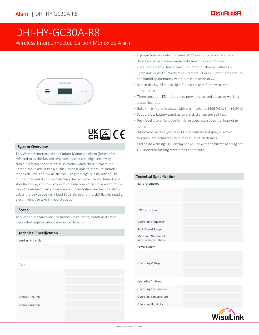 DAHUA DHI-HY-GC30A-R8 CHEMICAL SENSOR ALARM datasheet Carbon Monoxide Leakage 10-year battery life Electro Chemical CO Sensor 8 DAHUA DHI-HY-GC30A-R8 CHEMICAL SENSOR ALARM datasheet Carbon Monoxide Leakage 10-year battery life Electro Chemical CO Sensor - Image 8