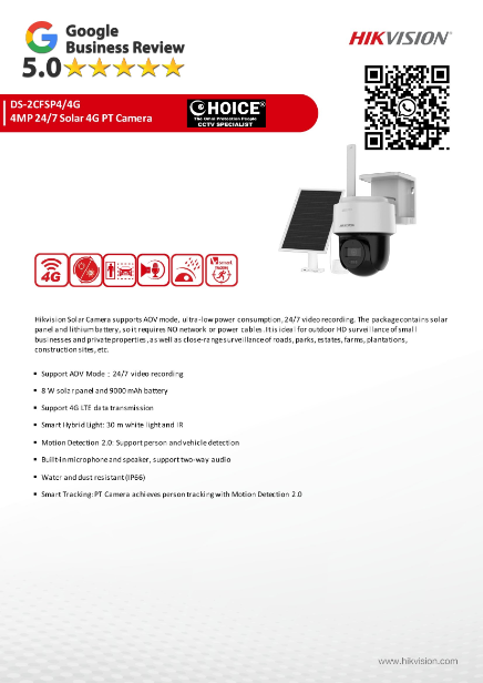 HIKVISION DS-2CFSP4-4G 4G Sim Card IP66 Pan Tilt Hybrid Light Security system Supplier CCTV Security Camera Singapore Repair Replace