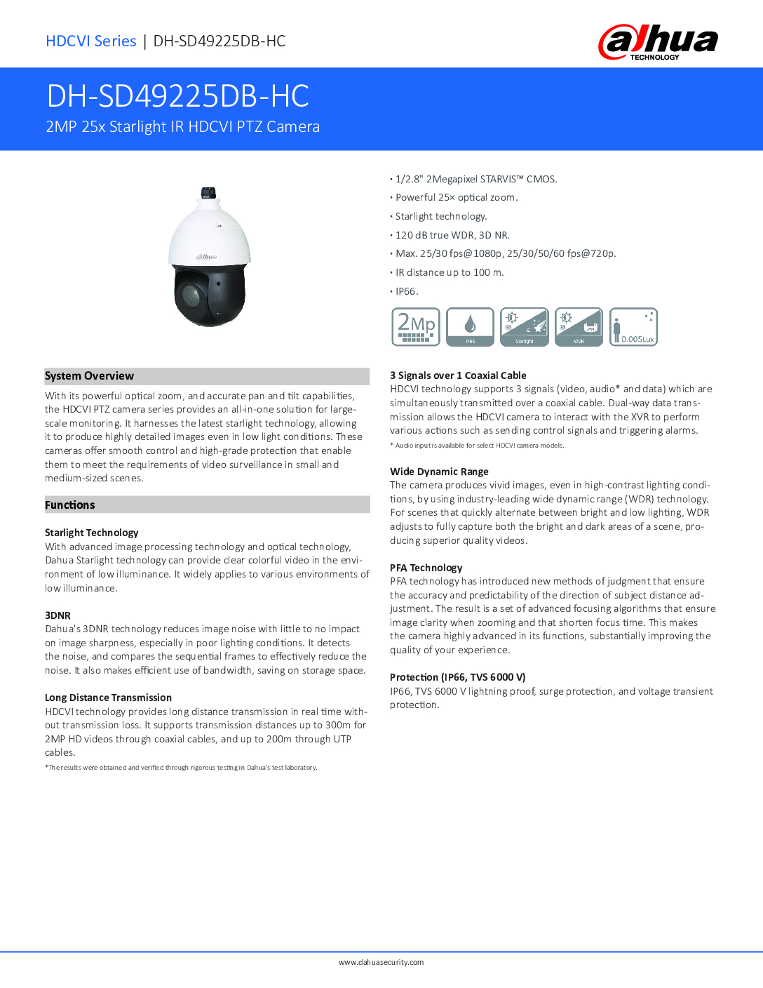 DAHUA PTZ 25X HDCVI SD49225DB-HC 2MP Full HD 25x Zoom Starlight Nigh Vision IP66 Infrared 100meter CCTV CAMERA Repair Replace 8 DAHUA PTZ 25X HDCVI SD49225DB-HC 2MP Full HD 25x Zoom Starlight Nigh Vision IP66 Infrared 100meter CCTV CAMERA Repair Replace - Image 8