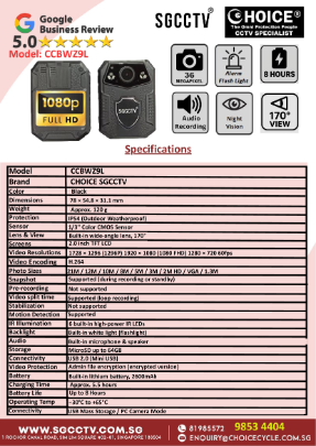 Body Worn Camera CCBWZ9L DOCK Charging Police Body Wearing Camera Cheapest Top 10 Best Body Cameras Rental Sales Repair Camera